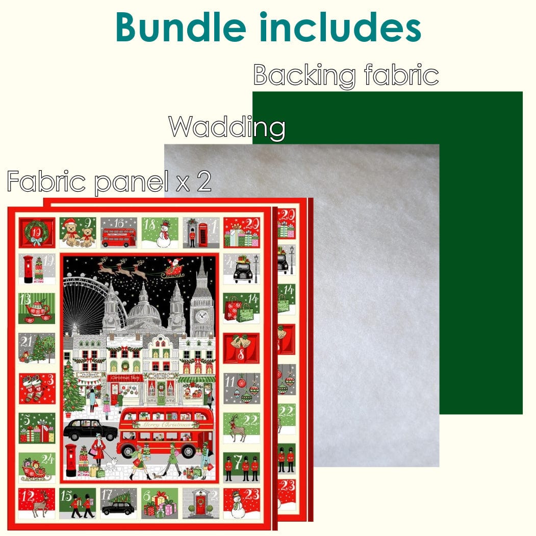 The Sewing Studio Fabric Panels & Labels Makower London Christmas Advent Calendar Bundle Duo  - The Sewing Studio