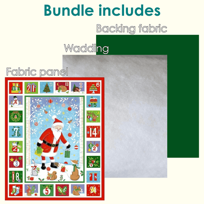 The Sewing Studio Fabric Panels & Labels Makower Merry Christmas Santa Advent Calendar Bundle  - The Sewing Studio