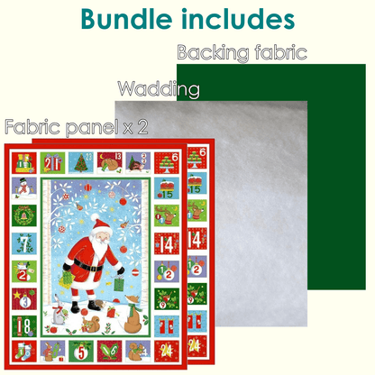 The Sewing Studio Fabric Panels & Labels Makower Merry Christmas Santa Advent Calendar Bundle Duo  - The Sewing Studio