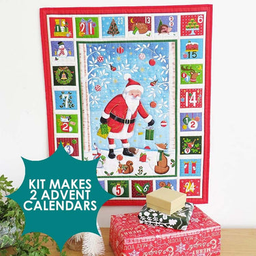 The Sewing Studio Fabric Panels & Labels Makower Merry Christmas Santa Advent Calendar Kit Duo  - The Sewing Studio for sale UK - The Sewing Studio