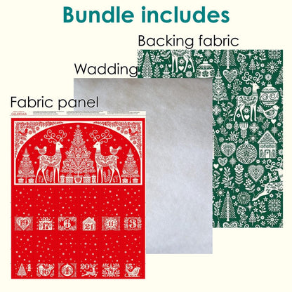 The Sewing Studio Fabric Panels & Labels Makower Scandi Advent Calendar Bundle  - The Sewing Studio
