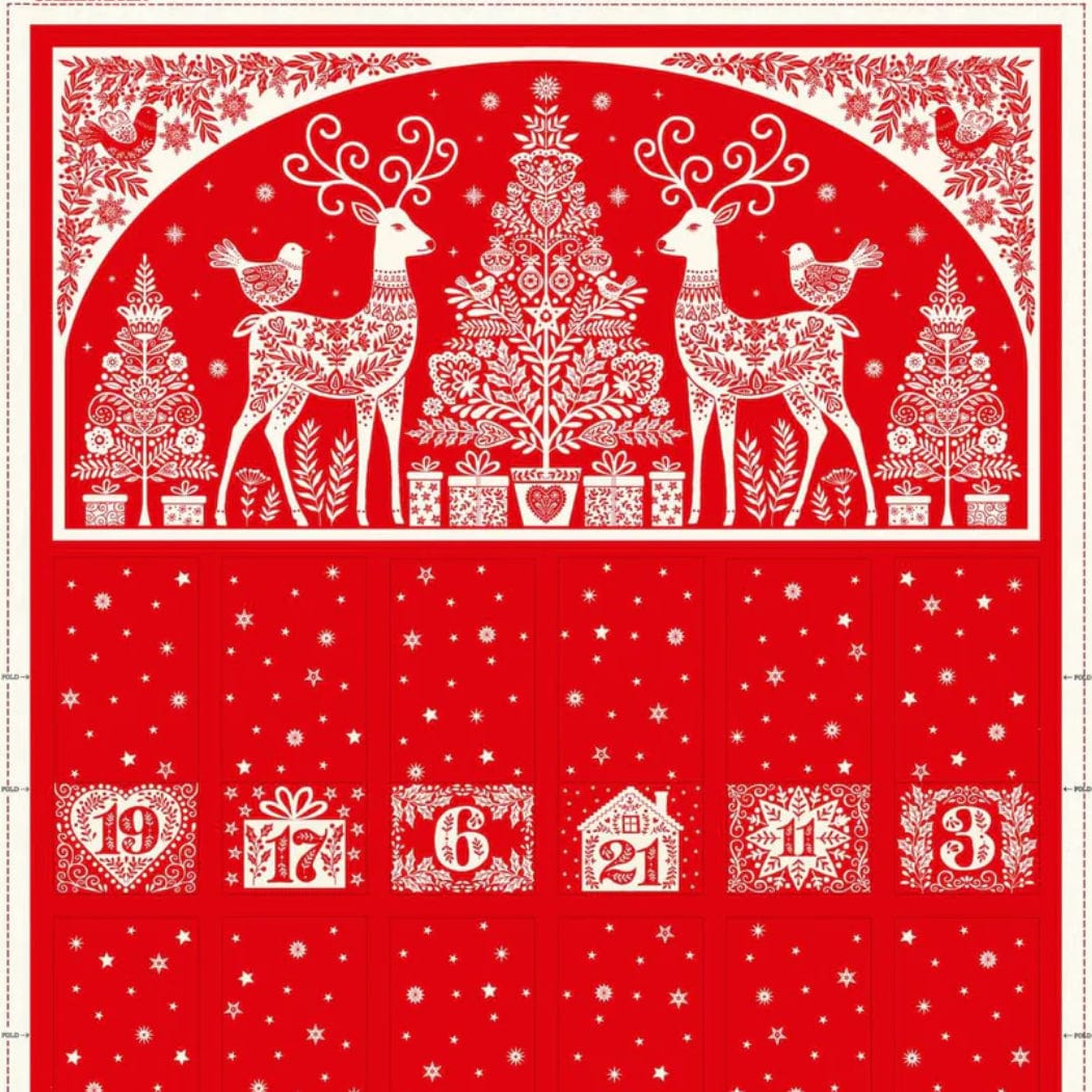 The Sewing Studio Fabric Panels & Labels Makower Scandi Advent Calendar Bundle  - The Sewing Studio