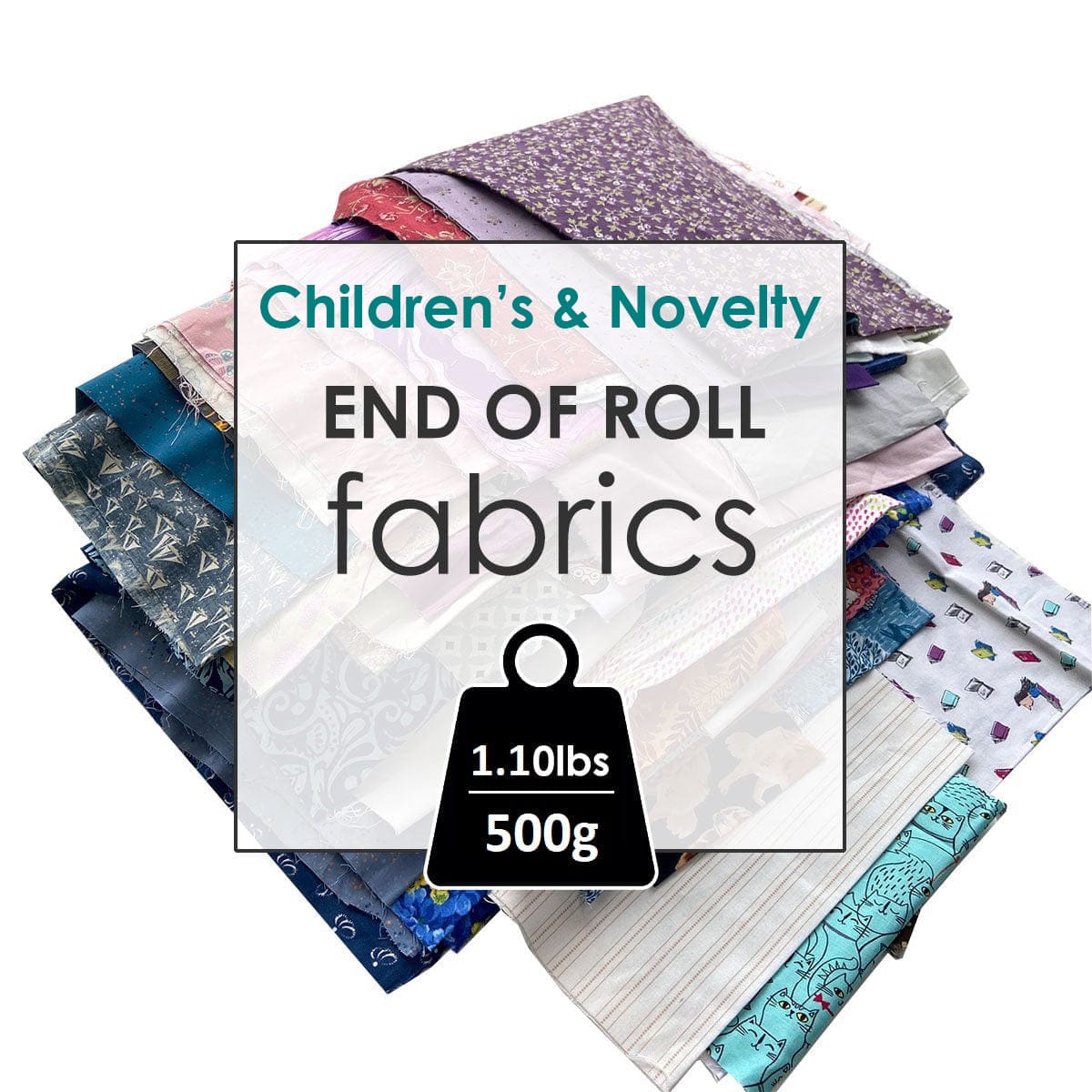Multi-coloured Childrens, Novelty The Sewing Studio Fabric Pre Cuts The Sewing Studio End Of Roll Children's & Novelty Fabric 500g (1.10Lbs) - The Sewing Studio