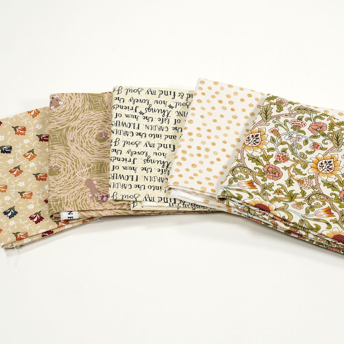 Multi-coloured The Sewing Studio Fabric Pre Cuts The Sewing Studio Fat Quarters Set of Five - The Sewing Studio