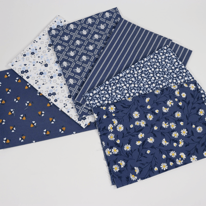 Moda Fabric Pre Cuts Moda Sun Drenched 6 Piece Fat Quarter Bundle - Indigo - The Sewing Studio