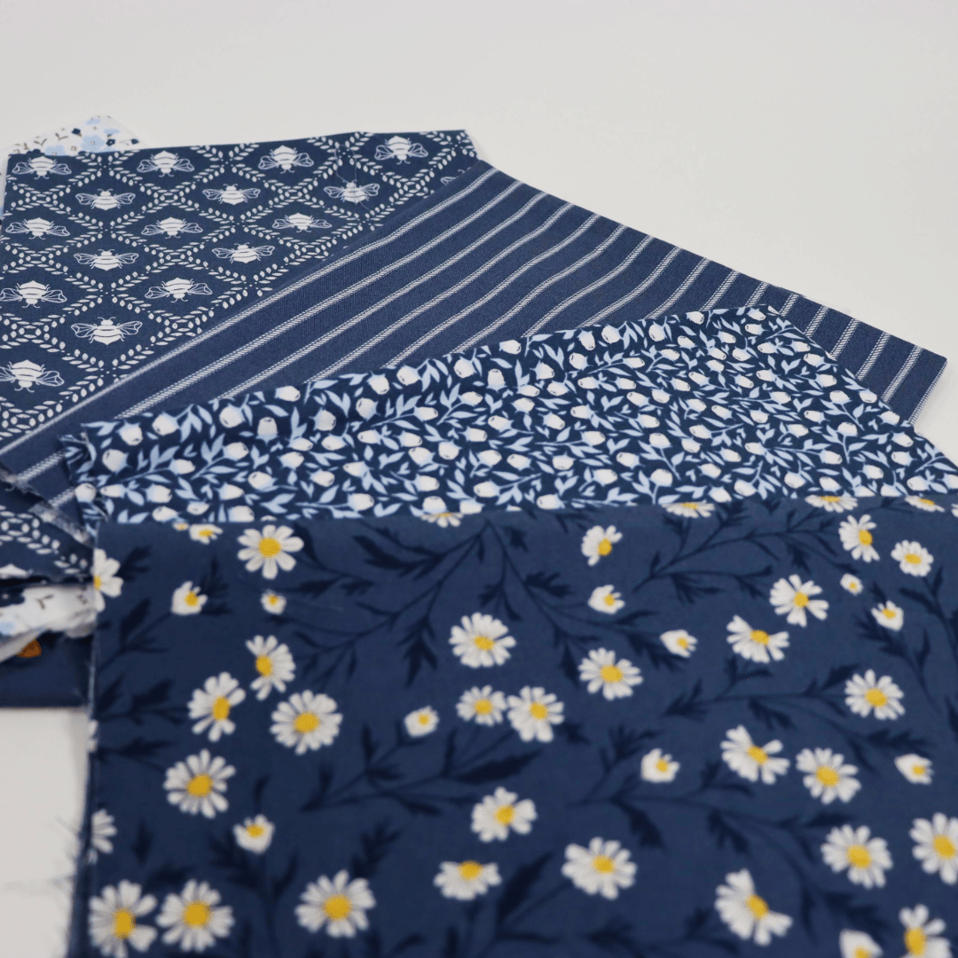 Moda Fabric Pre Cuts Moda Sun Drenched 6 Piece Fat Quarter Bundle - Indigo - The Sewing Studio