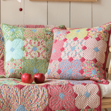 Tilda Download Free Pattern: Tilda Wallflower Pillows Pine & Burgundy  - The Sewing Studio for sale UK - The Sewing Studio