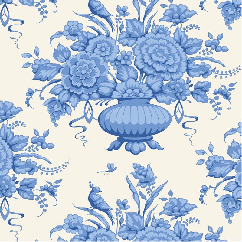 Blue Floral Tilda Fabric PRE-ORDER Tilda Something Blue Fabric - The Sewing Studio