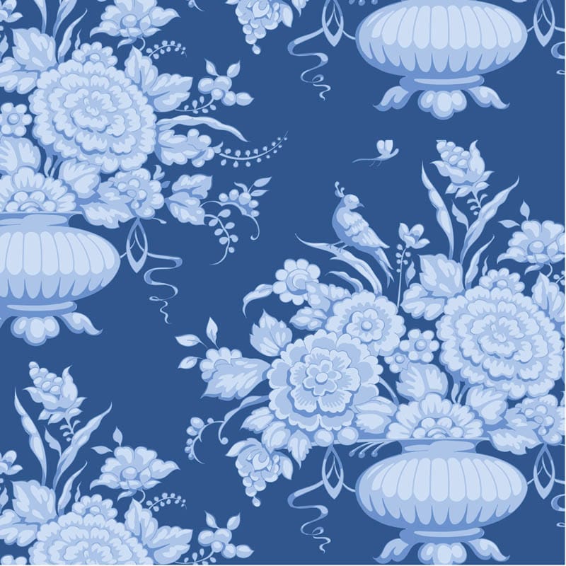 Blue Floral Tilda Fabric PRE-ORDER Tilda Something Blue Fabric - The Sewing Studio