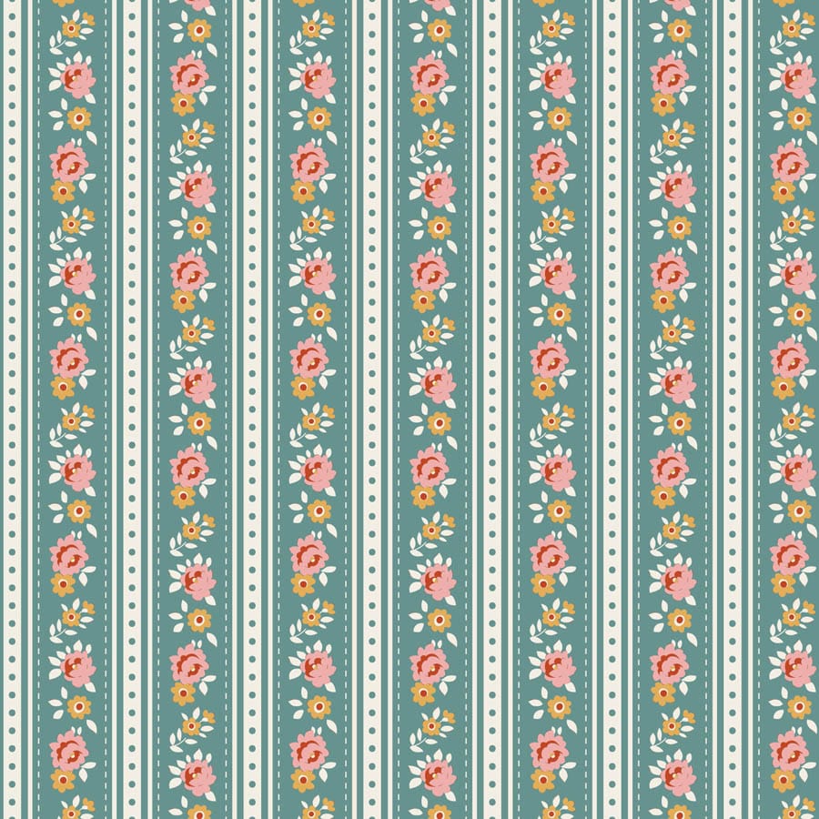 Multi-coloured Floral Tilda Fabric PRE-ORDER Tilda Village Life - The Sewing Studio