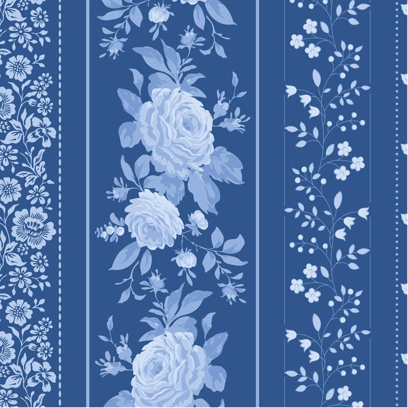Blue Floral Tilda Fabric PRE-ORDER Tilda Something Blue Fabric - The Sewing Studio