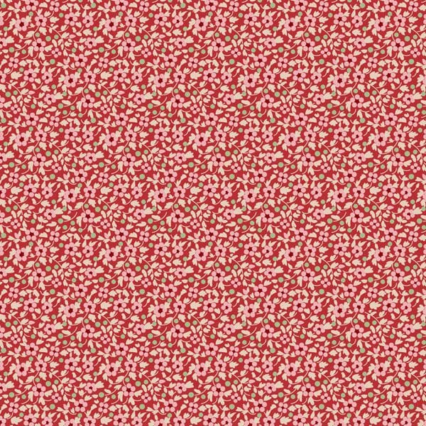 Red Floral Tilda Fabric Tilda Creating Memories - The Sewing Studio