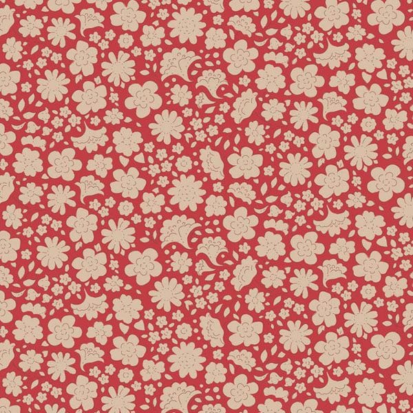 Red Floral Tilda Fabric Tilda Creating Memories - The Sewing Studio