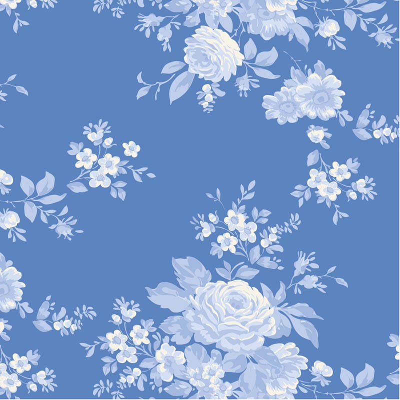 Blue Floral Tilda Fabric PRE-ORDER Tilda Something Blue Fabric - The Sewing Studio