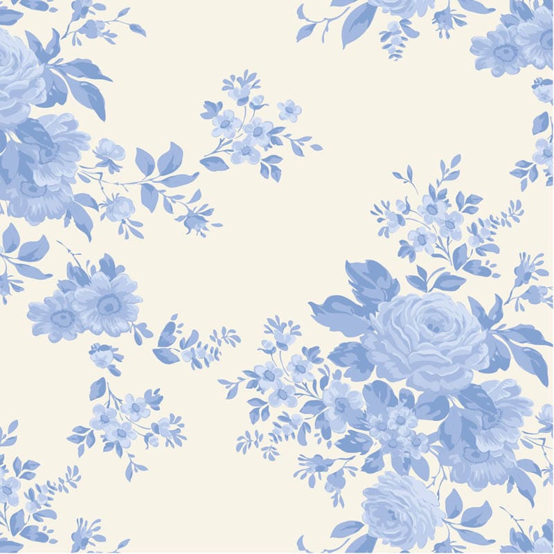 Blue Floral Tilda Fabric PRE-ORDER Tilda Something Blue Fabric - The Sewing Studio