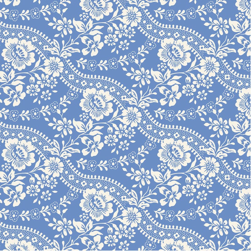 Blue Floral Tilda Fabric PRE-ORDER Tilda Something Blue Fabric - The Sewing Studio