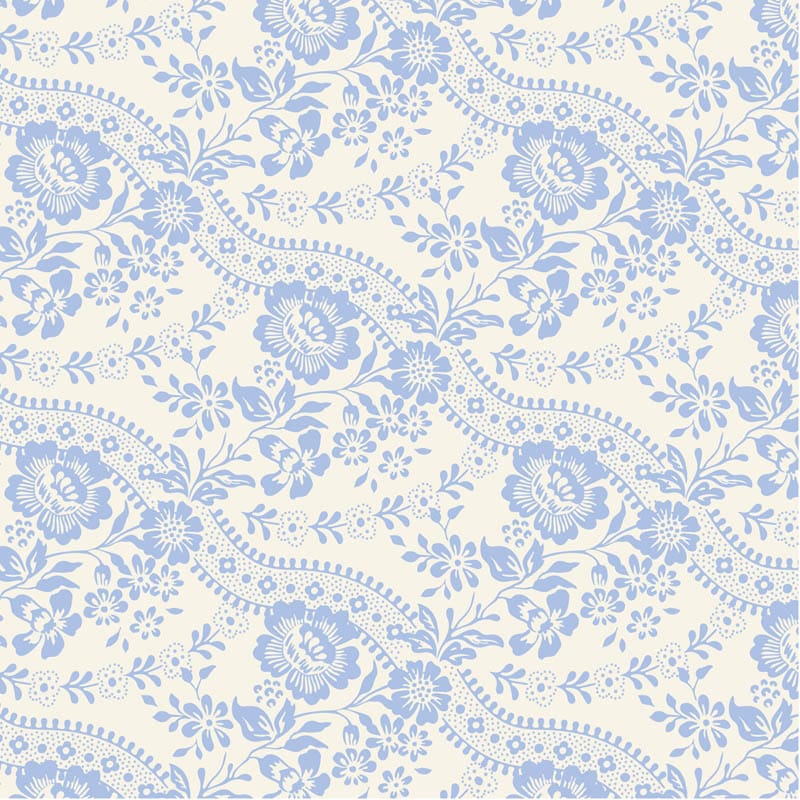 Blue Floral Tilda Fabric PRE-ORDER Tilda Something Blue Fabric - The Sewing Studio