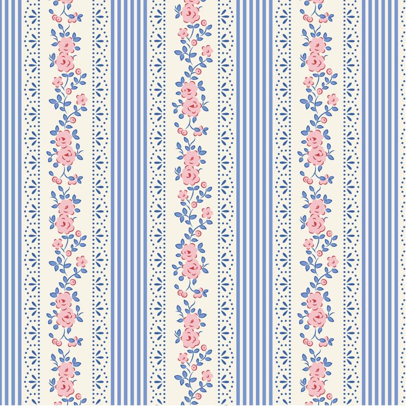 Blue Floral Tilda Fabric PRE-ORDER Tilda Something Blue Fabric - The Sewing Studio