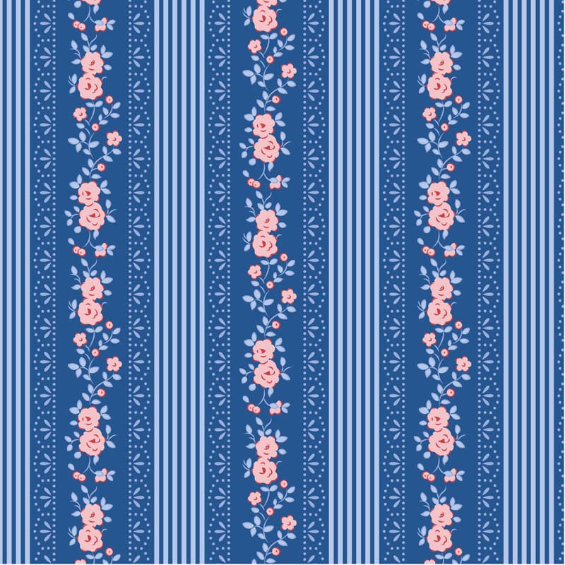 Blue Floral Tilda Fabric PRE-ORDER Tilda Something Blue Fabric - The Sewing Studio