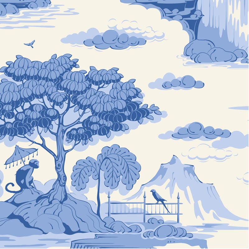 Blue Floral Tilda Fabric PRE-ORDER Tilda Something Blue Fabric - The Sewing Studio