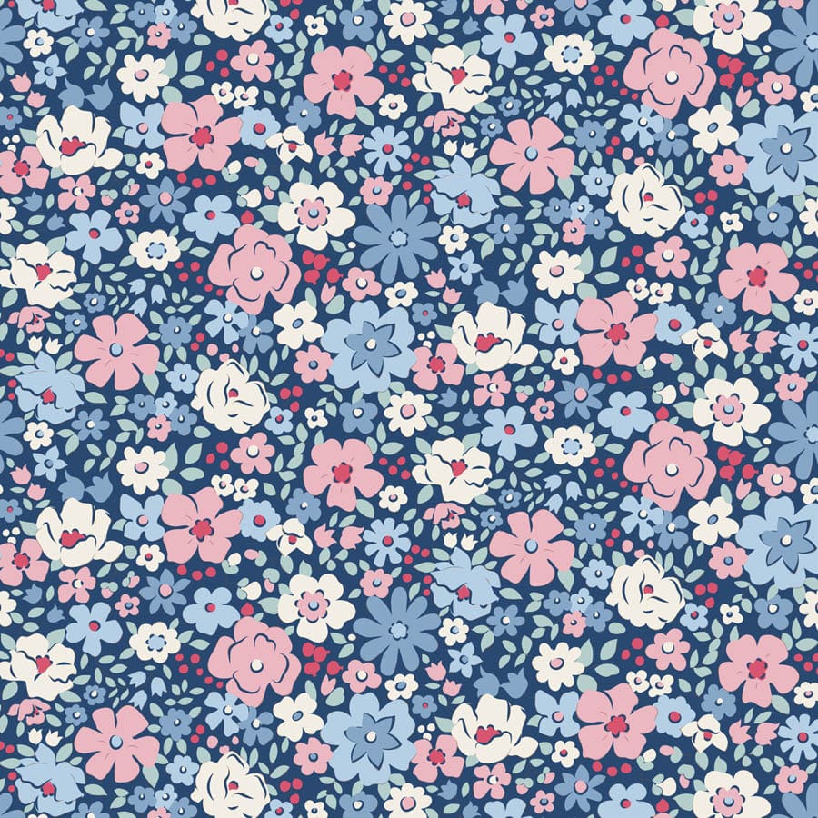 Multi-coloured Floral Tilda Fabric PRE-ORDER Tilda Village Life - The Sewing Studio