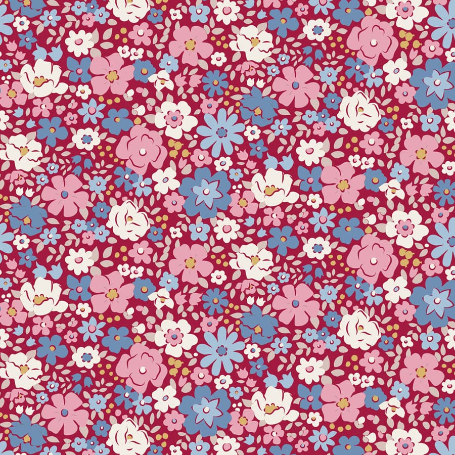 Multi-coloured Floral Tilda Fabric PRE-ORDER Tilda Village Life - The Sewing Studio