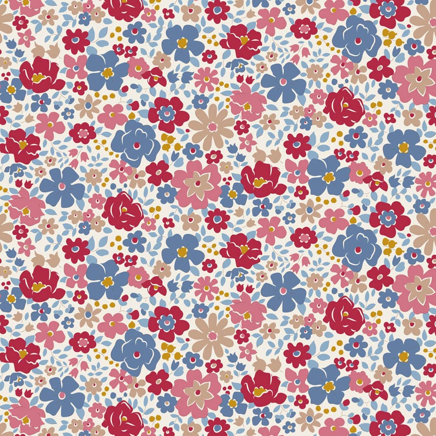 Multi-coloured Floral Tilda Fabric PRE-ORDER Tilda Village Life - The Sewing Studio