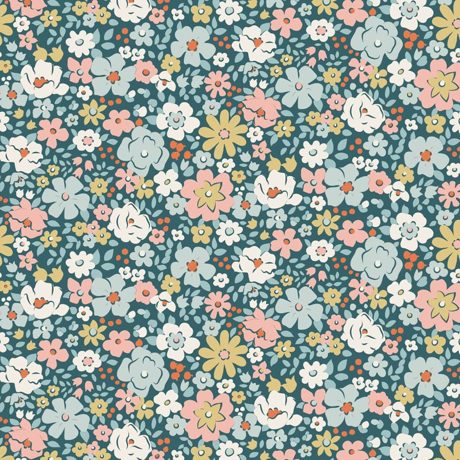Multi-coloured Floral Tilda Fabric PRE-ORDER Tilda Village Life - The Sewing Studio