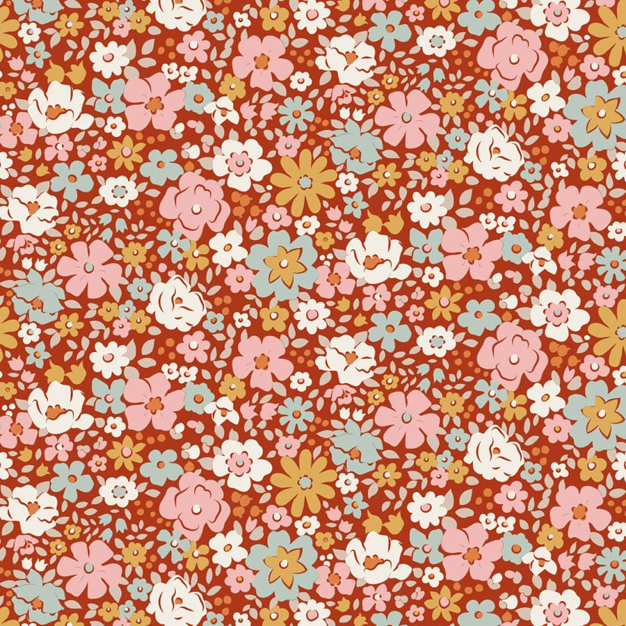 Multi-coloured Floral Tilda Fabric PRE-ORDER Tilda Village Life - The Sewing Studio
