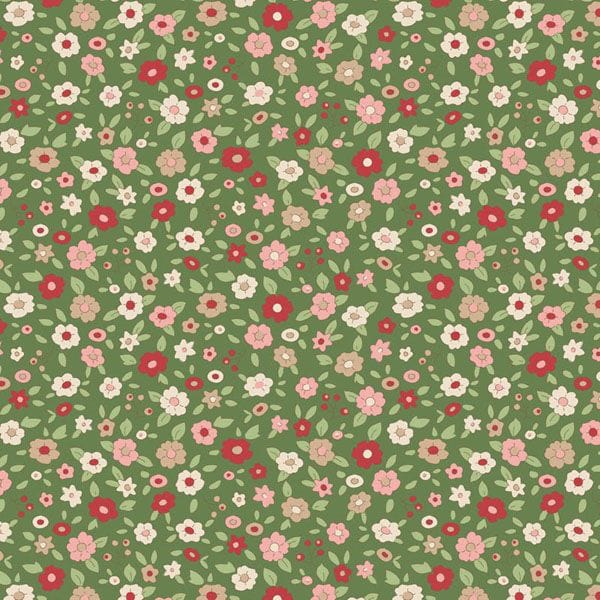 Green Floral Tilda Fabric Tilda Creating Memories - The Sewing Studio