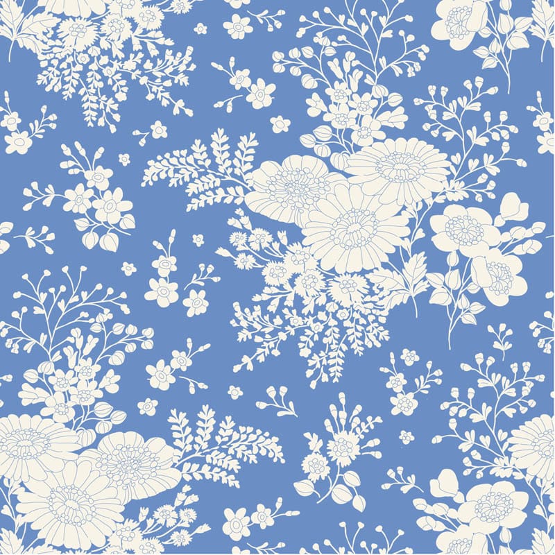 Blue Floral Tilda Fabric PRE-ORDER Tilda Something Blue Fabric - The Sewing Studio