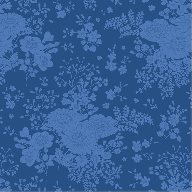 Blue Floral Tilda Fabric PRE-ORDER Tilda Something Blue Fabric - The Sewing Studio