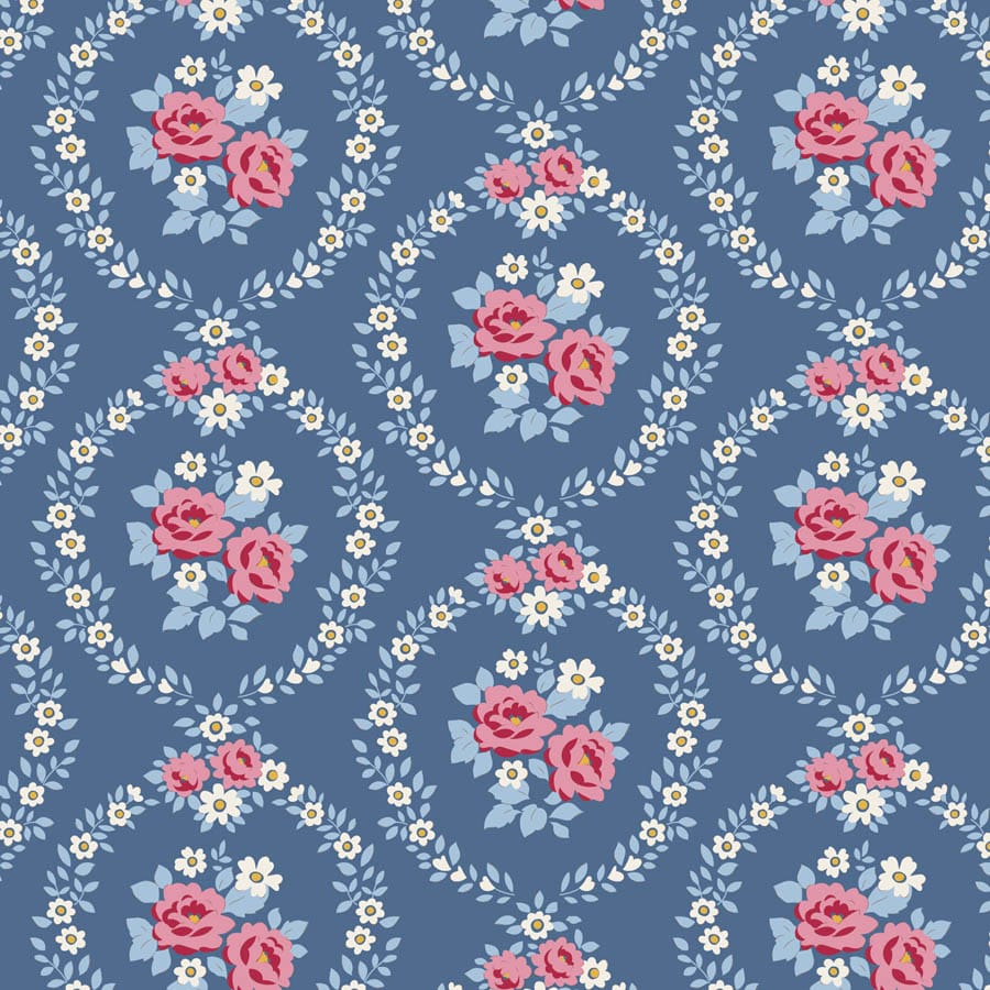 Multi-coloured Floral Tilda Fabric PRE-ORDER Tilda Village Life - The Sewing Studio
