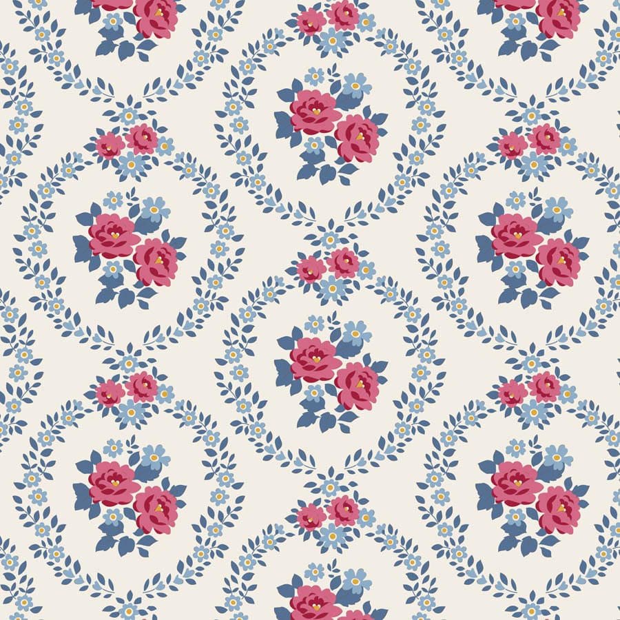 Multi-coloured Floral Tilda Fabric PRE-ORDER Tilda Village Life - The Sewing Studio