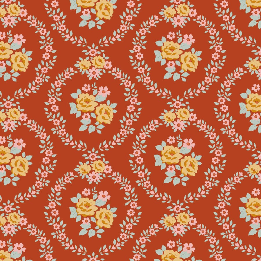 Multi-coloured Floral Tilda Fabric PRE-ORDER Tilda Village Life - The Sewing Studio