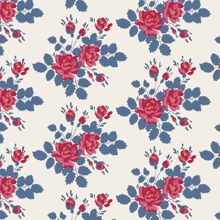 Multi-coloured Floral Tilda Fabric PRE-ORDER Tilda Village Life - The Sewing Studio