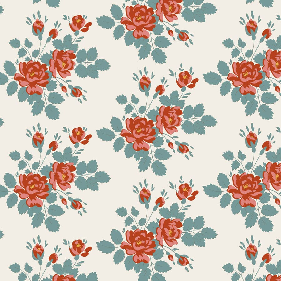 Multi-coloured Floral Tilda Fabric PRE-ORDER Tilda Village Life - The Sewing Studio