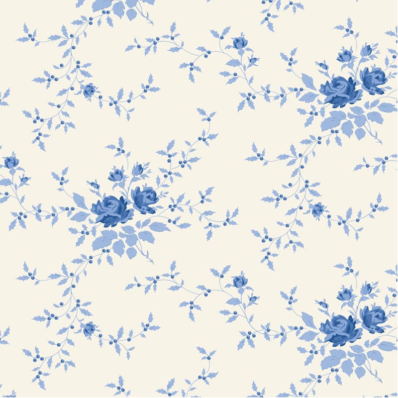 Blue Floral Tilda Fabric PRE-ORDER Tilda Something Blue Fabric - The Sewing Studio