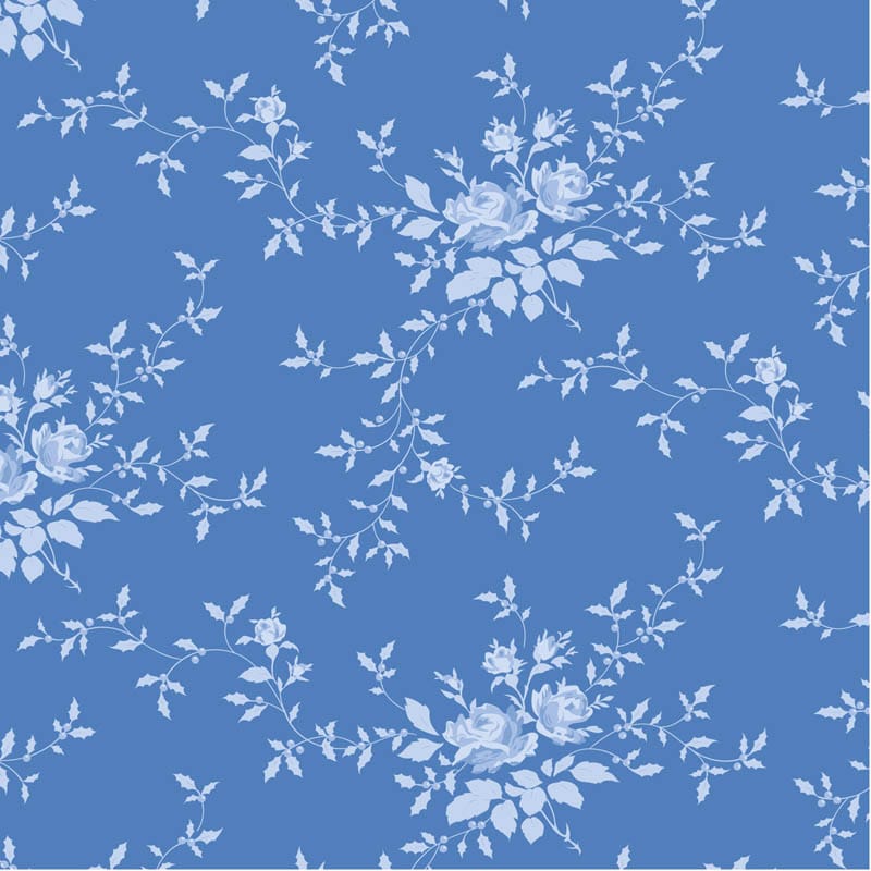 Blue Floral Tilda Fabric PRE-ORDER Tilda Something Blue Fabric - The Sewing Studio