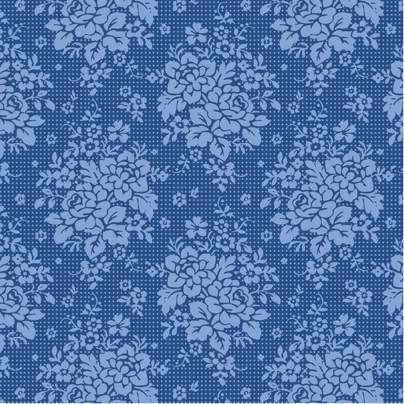 Blue Floral Tilda Fabric PRE-ORDER Tilda Something Blue Fabric - The Sewing Studio