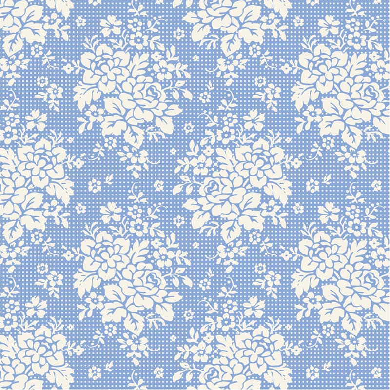 Blue Floral Tilda Fabric PRE-ORDER Tilda Something Blue Fabric - The Sewing Studio