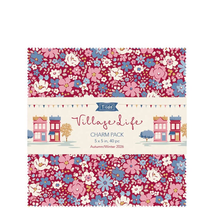 Tilda Fabric Pre Cuts PRE-ORDER Tilda Village Life 5" Square Pack - The Sewing Studio
