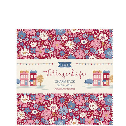 Tilda Fabric Pre Cuts PRE-ORDER Tilda Village Life 5" Square Pack - The Sewing Studio