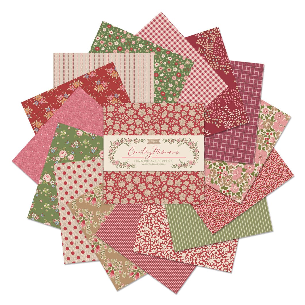 Tilda Fabric Pre Cuts Tilda Creating Memories Winter 5" Square Pack - The Sewing Studio