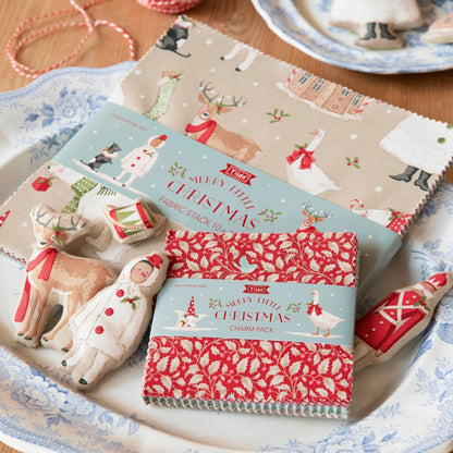 Multi-coloured Christmas Tilda Fabric Pre Cuts Tilda Merry Little Christmas Charm Pack 5" Squares TD300249 - The Sewing Studio