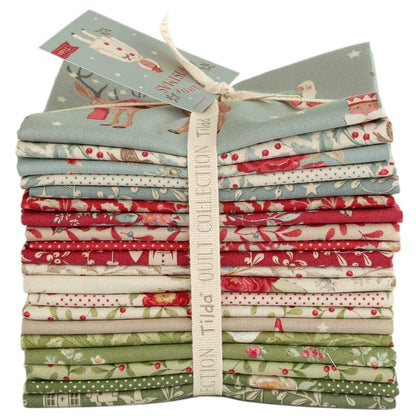 Multi-coloured Christmas Tilda Fabric Pre Cuts Tilda Merry Little Christmas Fat Quarter Bundle 20 Piece TD300247 - The Sewing Studio