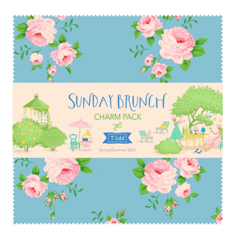 Tilda Fabric Pre Cuts Tilda Sunday Brunch Charm Pack 5 Inch Squares TD300229  - The Sewing Studio