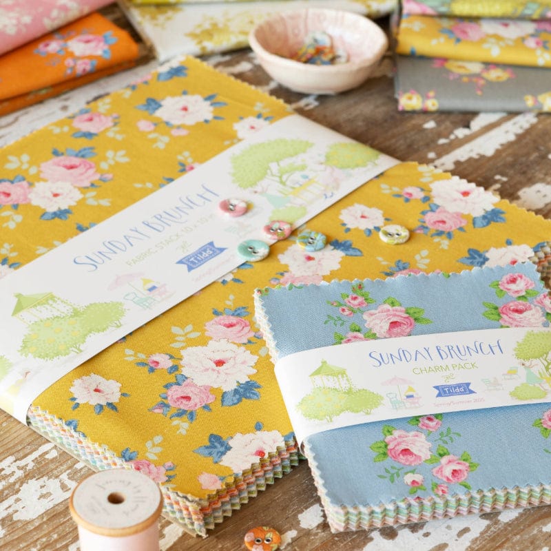 Tilda Fabric Pre Cuts Tilda Sunday Brunch Charm Pack 5 Inch Squares TD300229  - The Sewing Studio