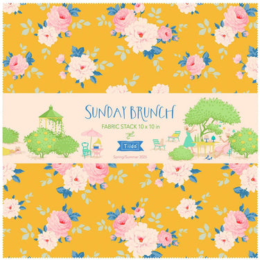 Tilda Fabric Pre Cuts Tilda Sunday Brunch Fabric Stack 10 Inch Squares TD300230  - The Sewing Studio for sale UK - The Sewing Studio
