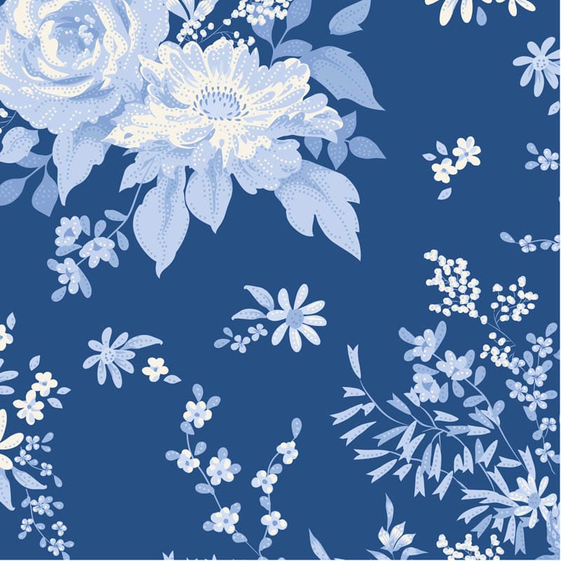 Blue Floral Tilda Fabric PRE-ORDER Tilda Something Blue Fabric - The Sewing Studio